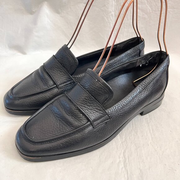 Vionic loafers slip on shoes Sellah US womens 9 black leather moc toe flat - Picture 3 of 14